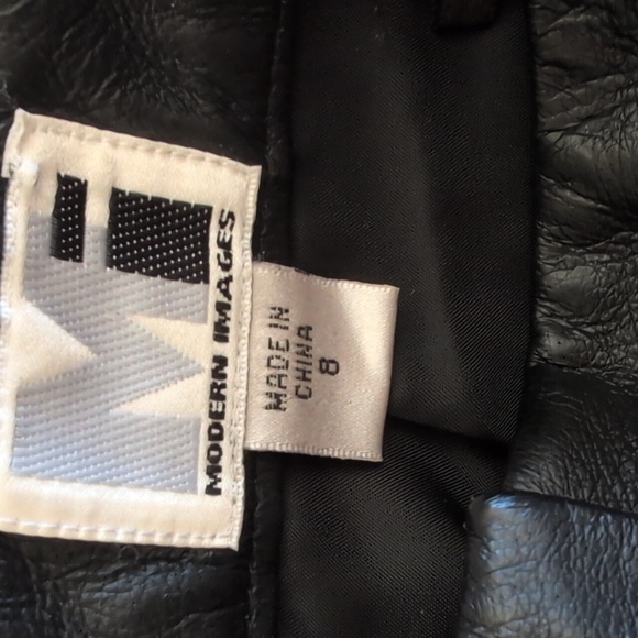 Vintage NWT Modern Images Womens 8 Black Leather Pants Deadstock Party Biker - Picture 6 of 8